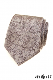 Béžová kravata s paisley motivem