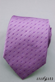 Fialová kravata s jemnými puntíky