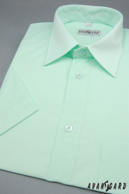 Pánská košile s krátkým rukávem zelenkavá