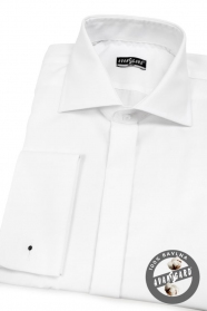Pánská košile SLIM na MK měkká bavlna Bílá
