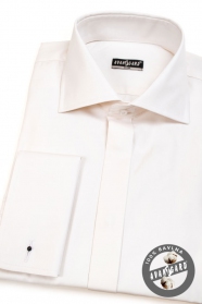Košile SLIM s krytou légou na MK Krémová
