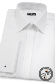 Bílá proštíhlená košile krytá léga 100% bavlna