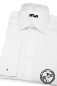 Pánská košile SLIM manžeta bílá bavlněná