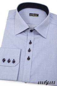 Pánská košile SLIM modrá s tmavými knoflíčky