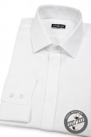 Pánská košile SLIM krytá léga Bílá