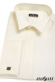 Pánská fraková košile SLIM MK V2-Smetanová