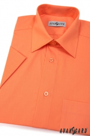 Pánská košile KLASIK krátký rukáv Pomerančová