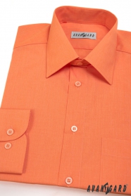 Pánská košile dlouhý rukáv pomerančová