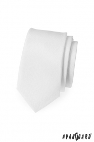 Úzká kravata SLIM Bílá MAT