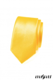 Kravata SLIM výrazná žlutá