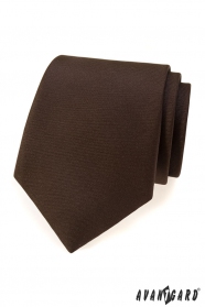 Matná kravata hnědé barvy