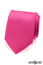 Výrazná pánská kravata fuchsiové barvy matná