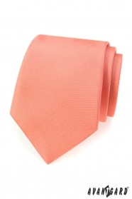 Jednobarevná kravata matné lososové barvy