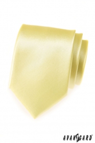 Světle žlutá pánská hladká kravata