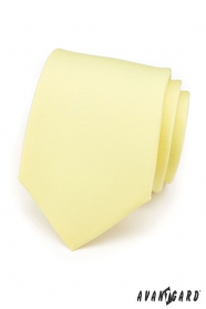 Jemně žlutá kravata matné barvy