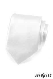 Jednoduchá hladká bílá pánská kravata