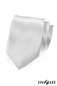 Hladká stříbrná kravata