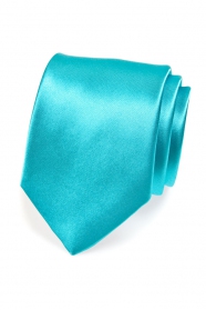 Klasická jednobarevná tyrkysová pánská kravata