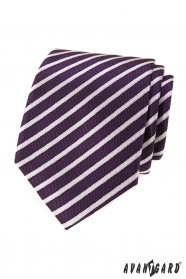Fialová pánská kravata s proužky