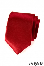 Hladká pánská kravata červená