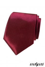 Jednobarevná pánská kravata v bordó