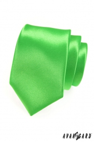 Pánská kravata zelená lesklá