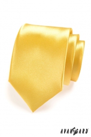 Pánská kravata žlutá lesklá