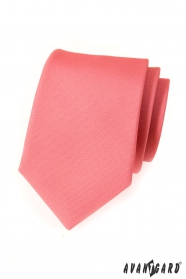 Pánská kravata růžová mat jednobarevná