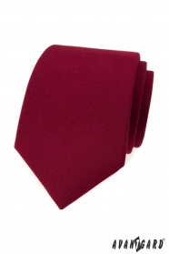 Pánská kravata v matné barvě bordó