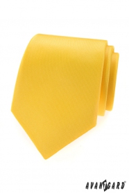Křiklavě žlutá matná pánská kravata