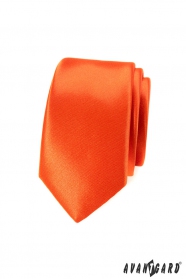 Kravata SLIM výrazné oranžové barvy
