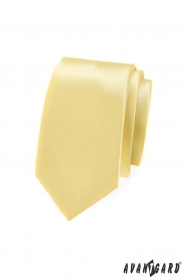 Jednobarevná, světle žlutá kravata SLIM