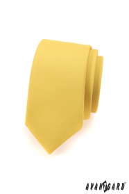 Úzká kravata SLIM pro pány jasně žlutá