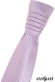 Francouzská kravata s fialovými proužky a kapesníčkem