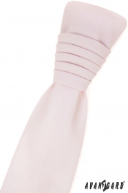 Francouzská kravata s kapesníčkem - růžová blush