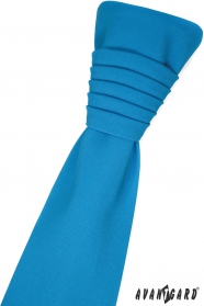 Tyrkysová francouzská kravata s kapesníčkem