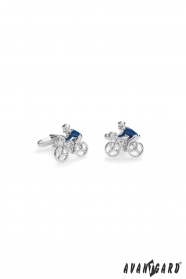 Manžetové knoflíčky Cyklista v modré