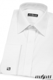 Pánská košile MK s krytou légou - V1-Bílá