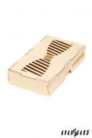 Dřevěná dárková krabička na motýlek