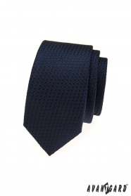 Modrá strukturovaná úzká kravata