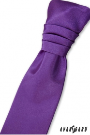 Fialová francouzská kravata chlapecká + kapesníček