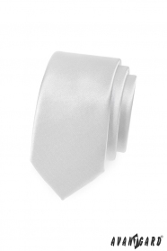 Hladká bílá slim kravata