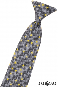 Chlapecká kravata s šedým vzorem 44 cm
