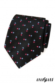 Černá strukturovaná kravata se vzorem