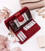 Červená dámská kožená peněženka Lorenti - 9,5 x 17 x 3,5