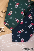 Tmavě modrá vánoční kravata s buldočkem - šířka 7 cm