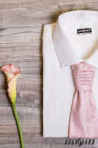 Francouszká kravata pudrovo růžový Paisley vzor - uni