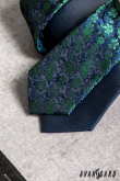 Úzká kravata s modro-zeleným vzorem - šířka 5 cm