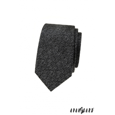 Úzká kravata s texturou v šedé