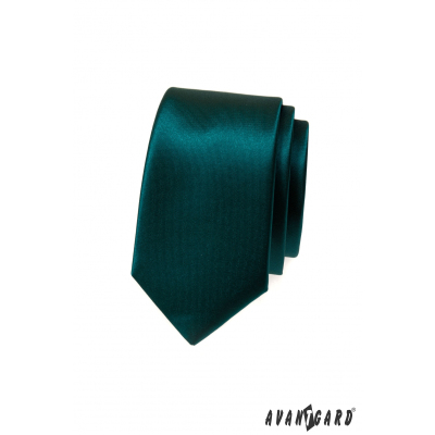 Smaragdově zelená úzká kravata